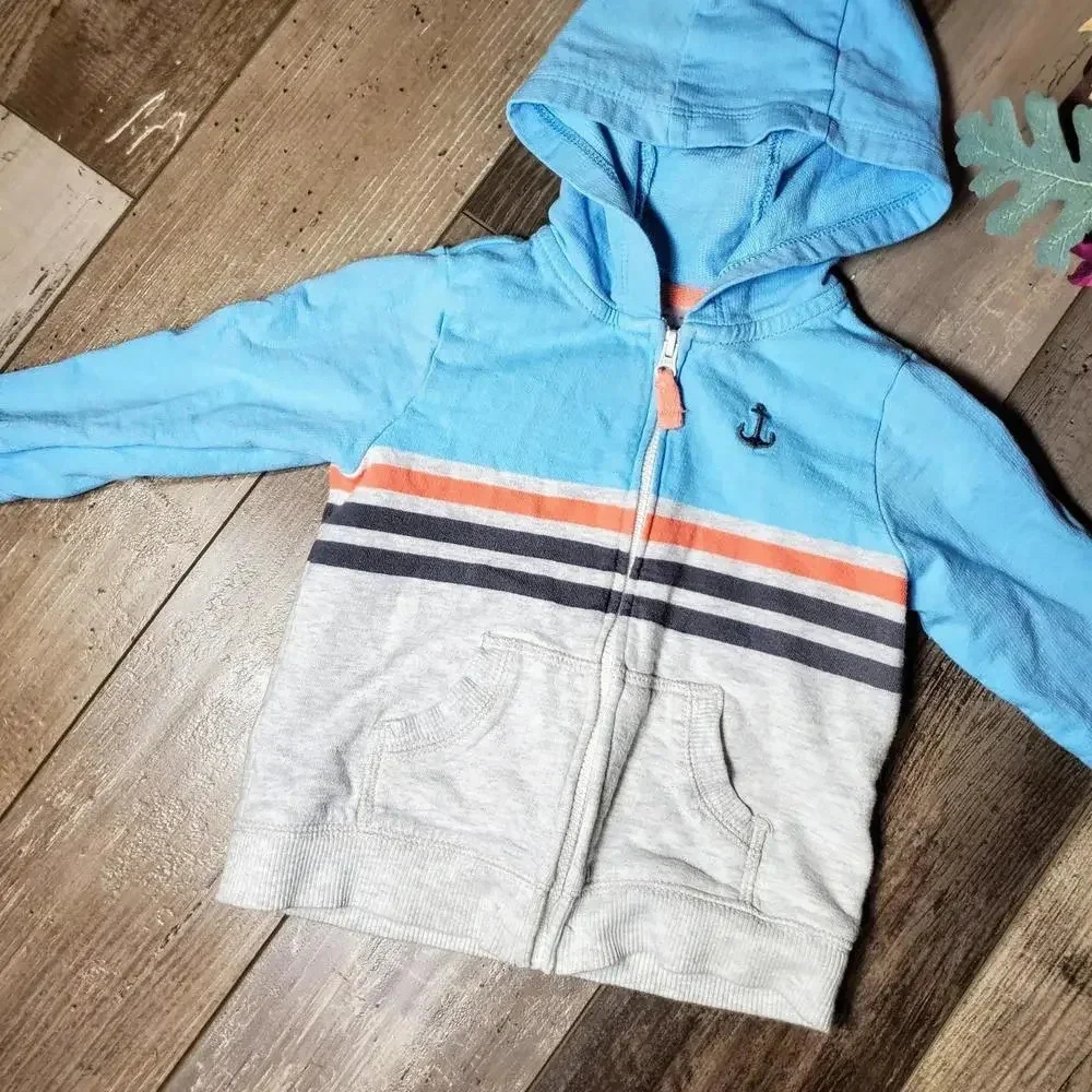 Carter's Baby Toddler Hooded Zip-up Anchor Jacket Size 18m